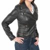 Black Biker LEather Jacket Women