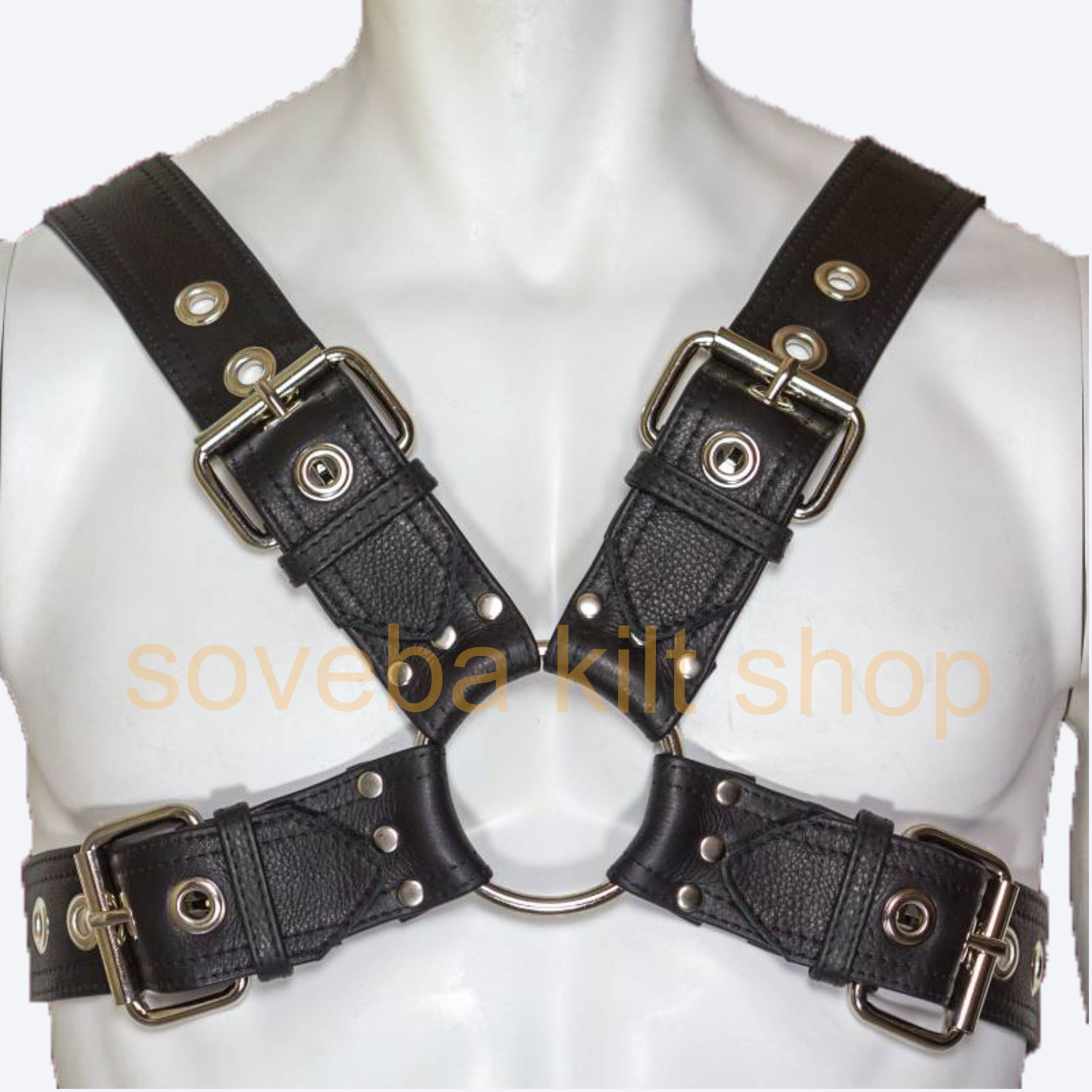Men's Classic Leather Chest Harness in Black – Honour Clothing