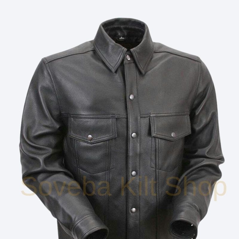 Mens Leather Shirt Jacket Buy Online Black Leather Shirt Jacket