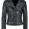 Black biker Studded jacket