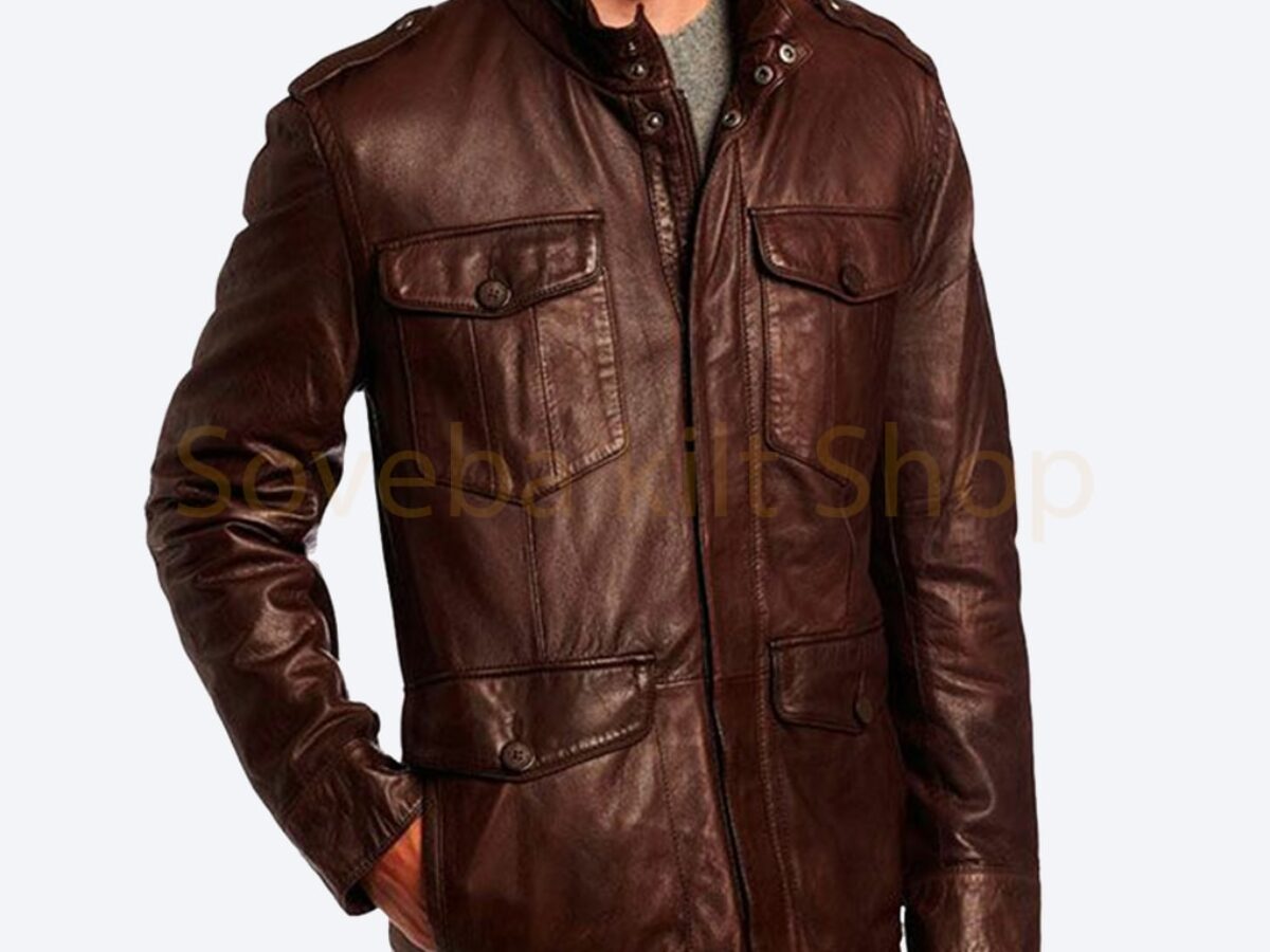 Brown-Leather-Car-coat-