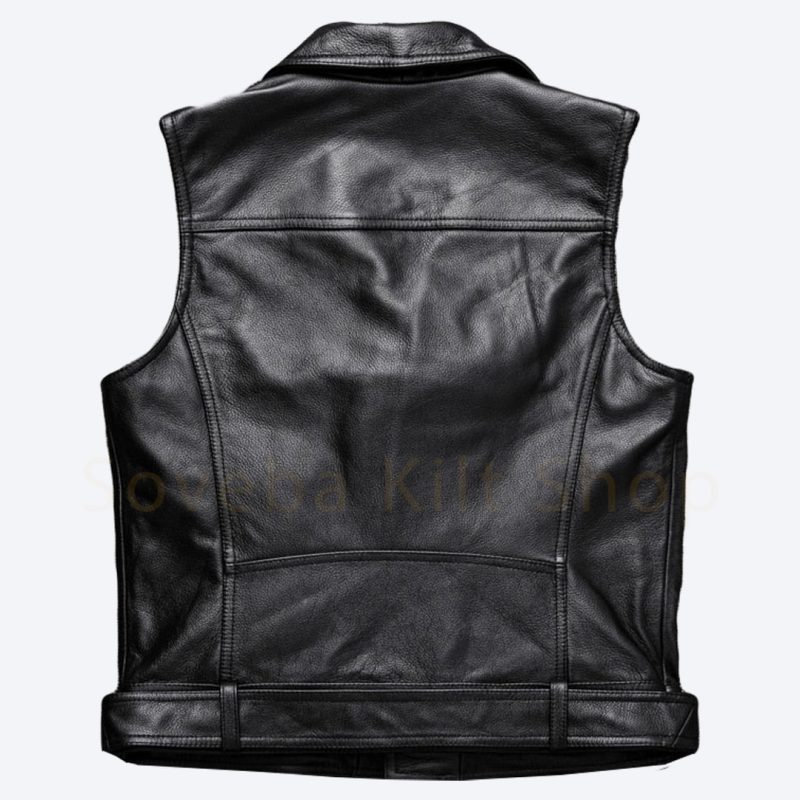 Mens Leather Motorcycle Vest Fashion Leather Vest For Men