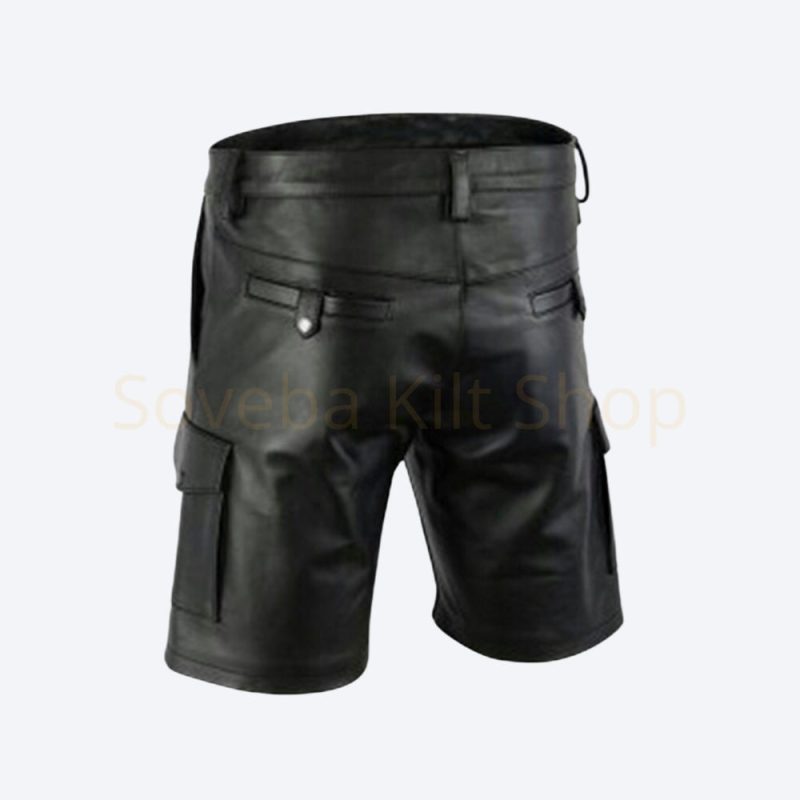 Black Leather Short Men | Buy Real Leather Shorts For Mens