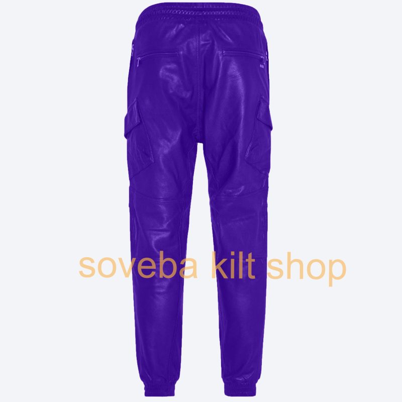 Blue Leather Trouser Pant Mens All Sizes Leather Made Trouser