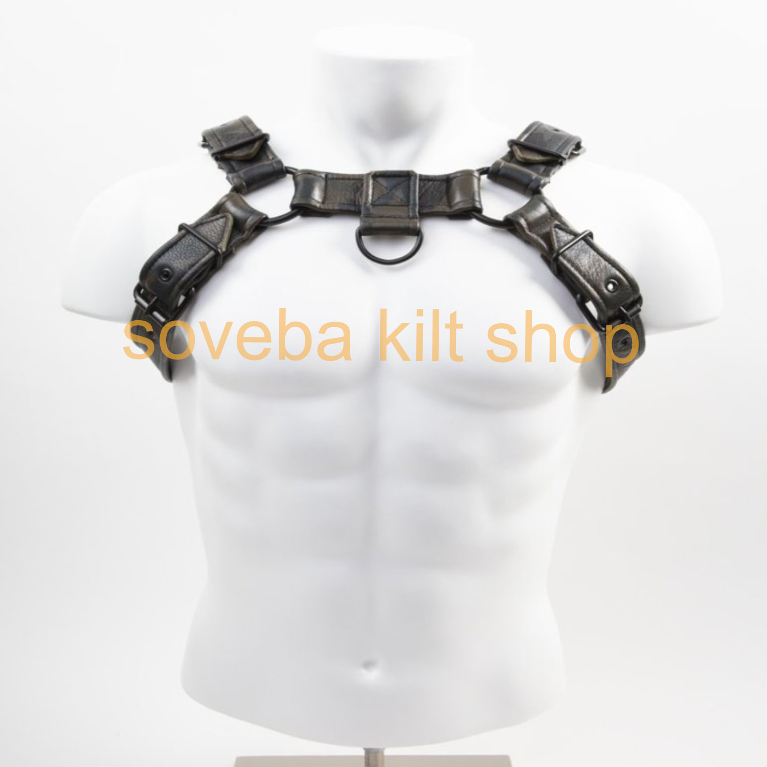 Camo Leather Harness For Men