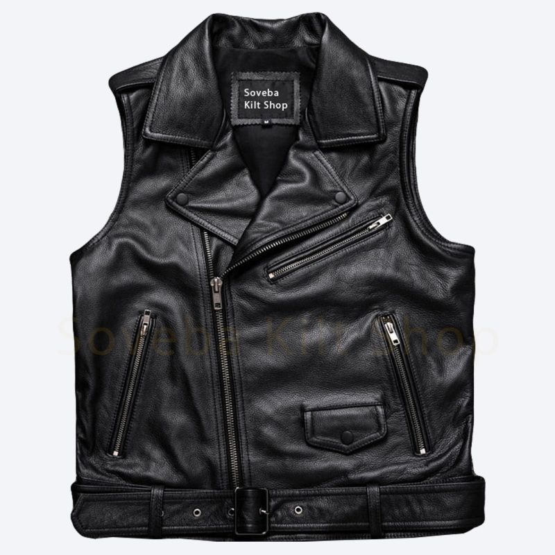 Mens Leather Motorcycle Vest | Fashion Leather Vest For Men