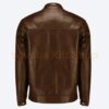 bronw leather jacket simple style