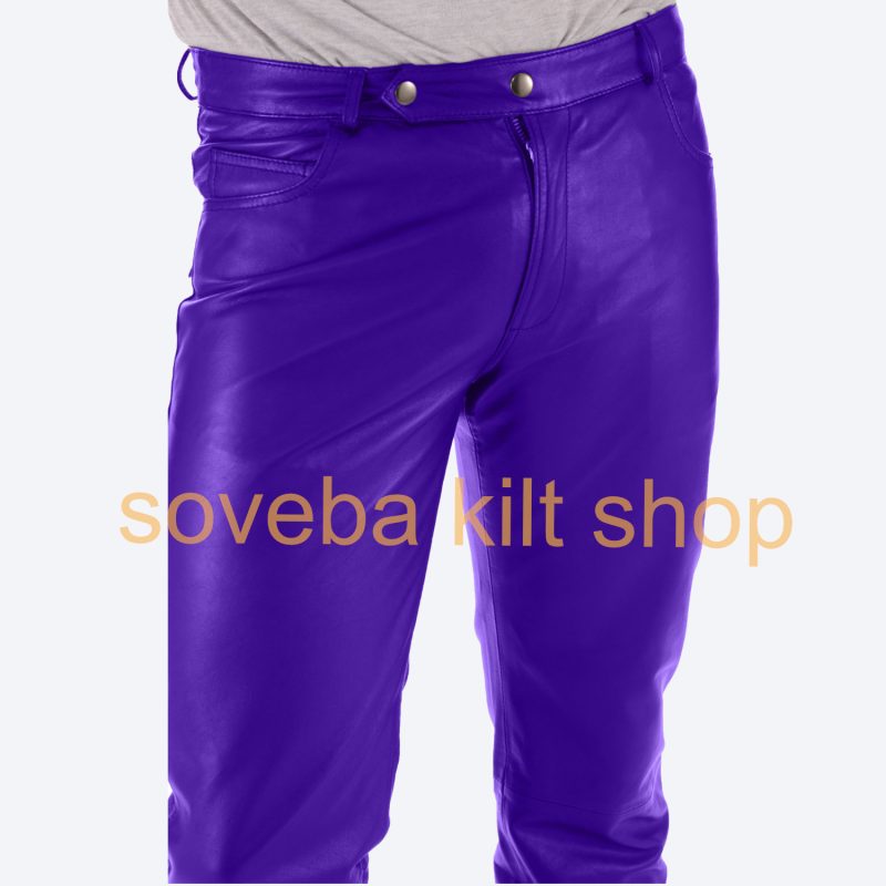 Buy Blue Leather Pant For Men Online Cowhide Leather Pant