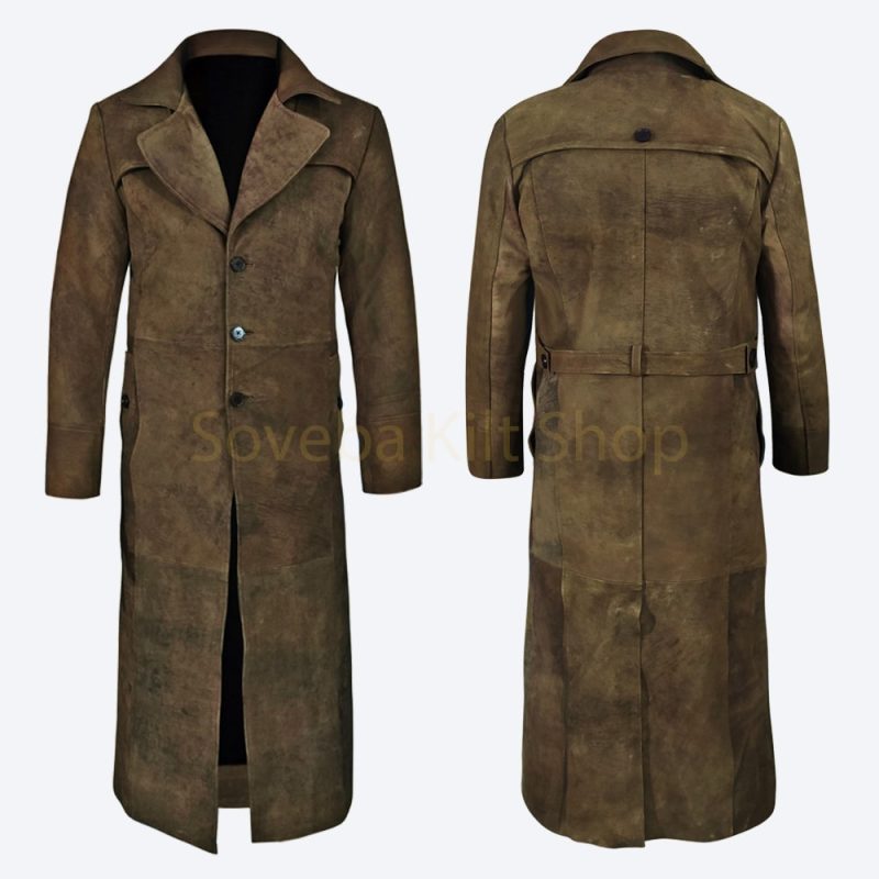 Suede Leather Brown Coat For Men