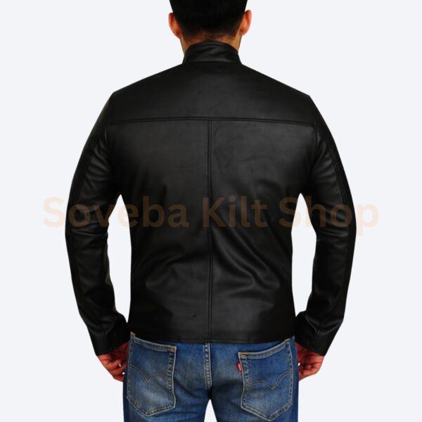 mens cafe racer black leather jacket