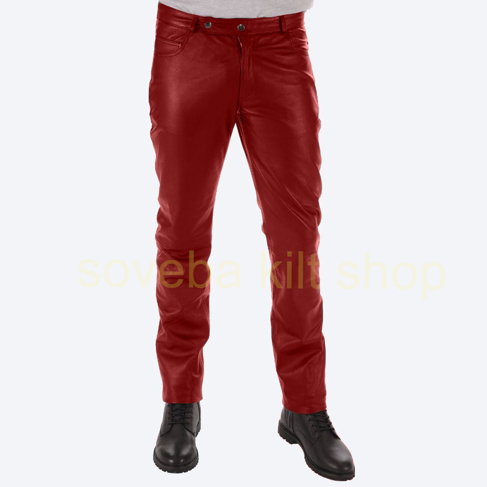 Red Pant For Men Best Look Leather Pant