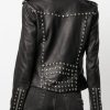women studded leather jacket
