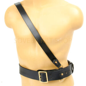 black biritish army leather belt