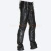 quilted leather jeans pant
