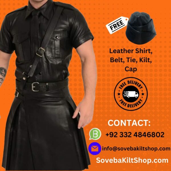 scottish leather kilt and shirt deal