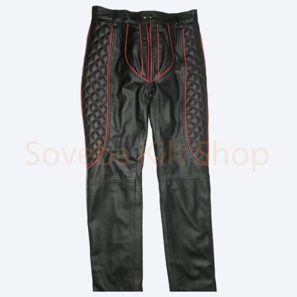 Leather Pant Black And Red