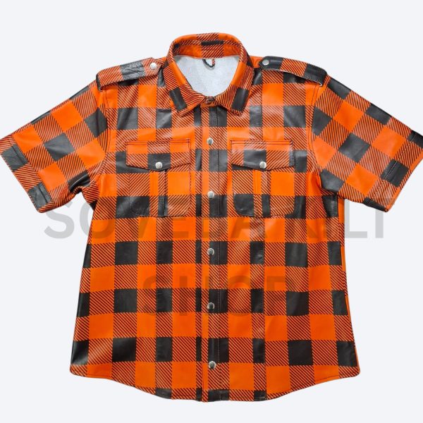 Leather Plaid Shirt