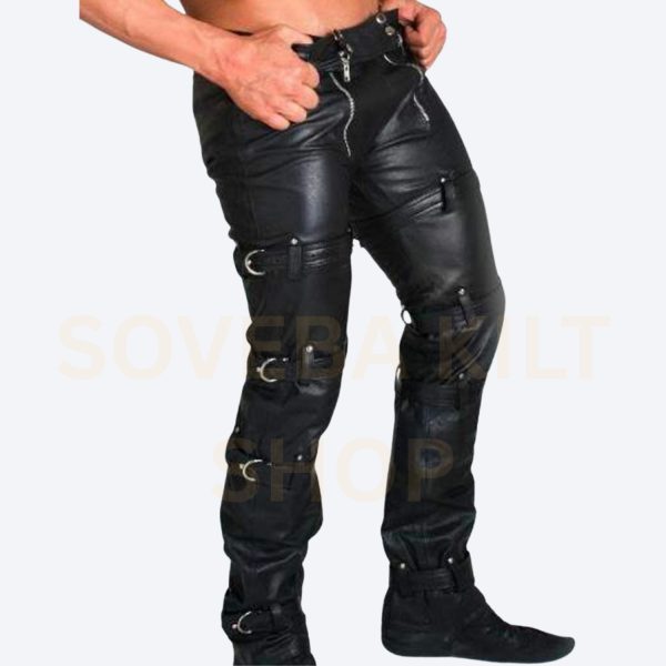 Buckles Leather Pant Gay