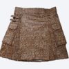 Genuine Leather Leopard cheetah print Kilt mens