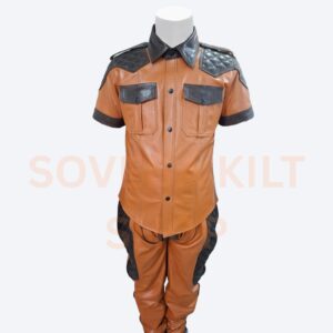 Leather Uniform Suit For Gay Men
