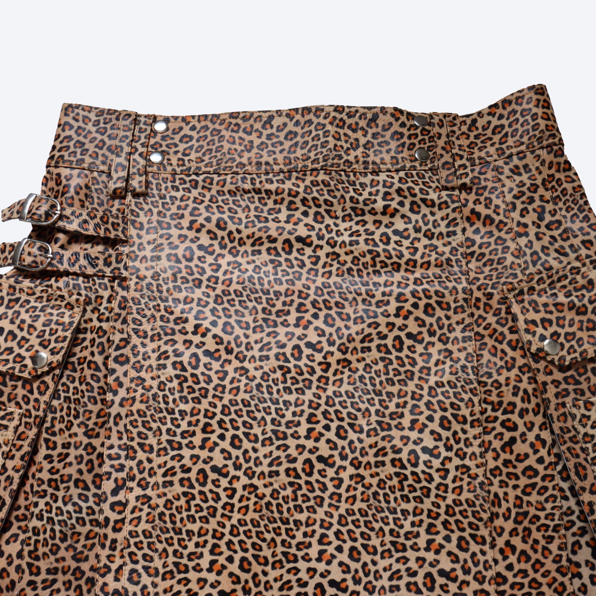 leathe kilt leopard print
